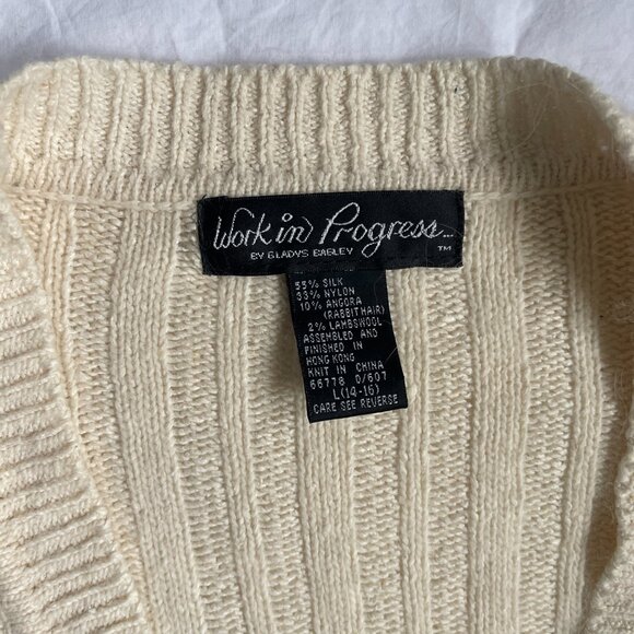Vintage Work in Progress by Gladys Bagley cardigan sweater, size L, angora - Picture 5 of 6